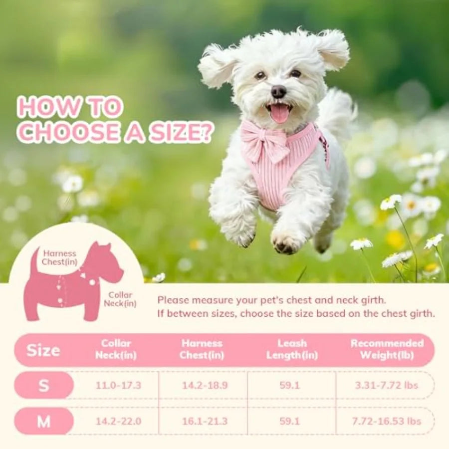 Breathable Cotton Dog Harness Collar And Leash Set