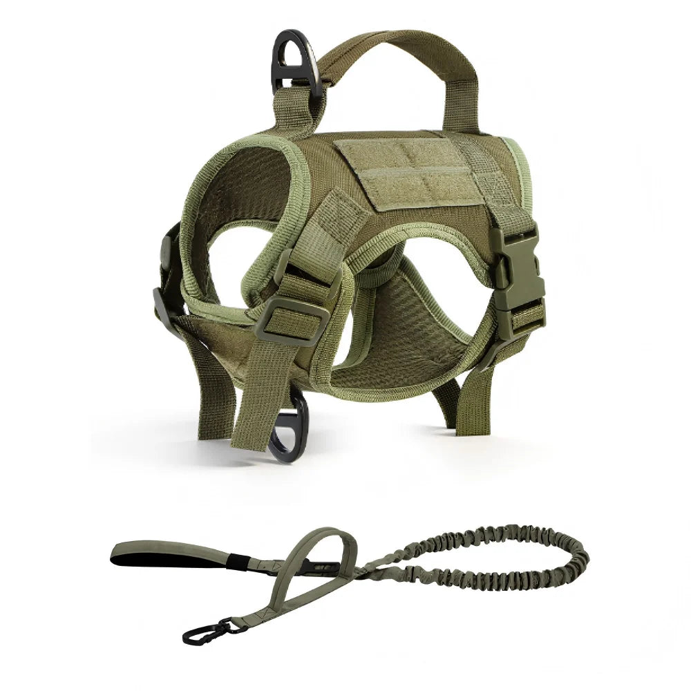 Adjustable Tactical Cat Harness With Leash And Top Carry Handle