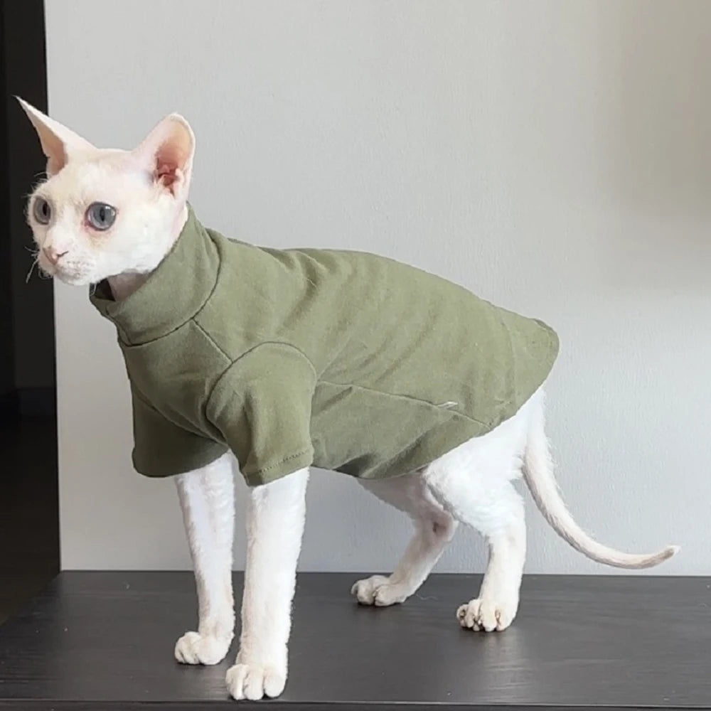 XLeiPet Sphynx Turtleneck Fleece Cat Sweater for Warmth and Comfort