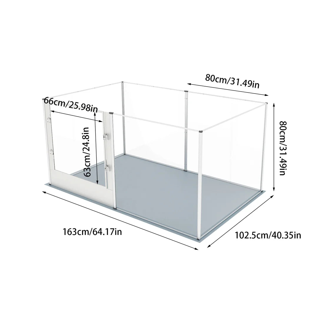 Bingopaw Clear Acrylic Pet Playpen With Waterproof Pad For Small Pets