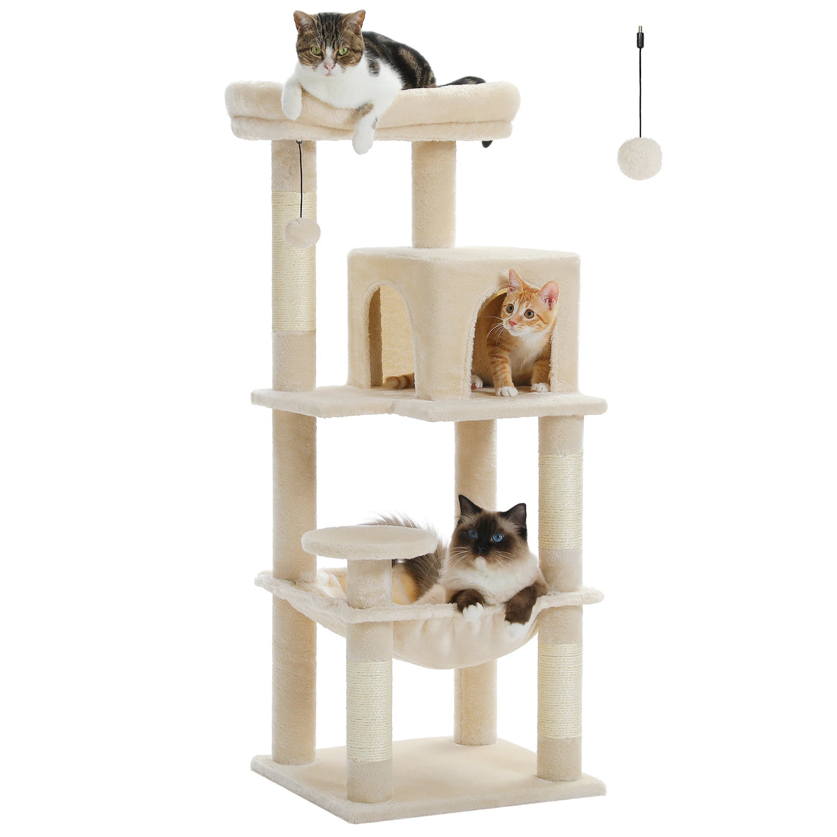 Petepela Premium Cat Tree Tower With Hammock And Top Platform
