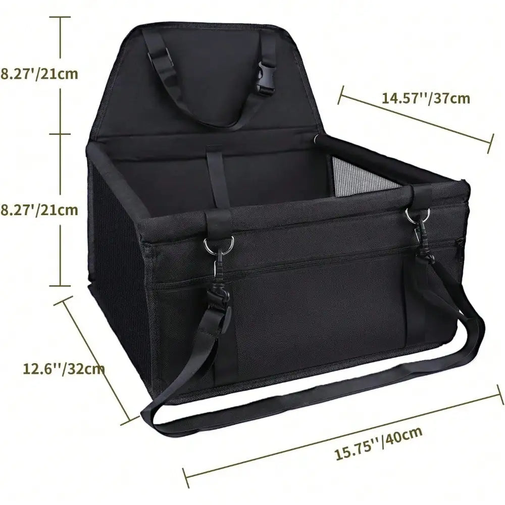 Elevated Dog Booster Car Seat Safety Strap Portable Pet Carrier Bed