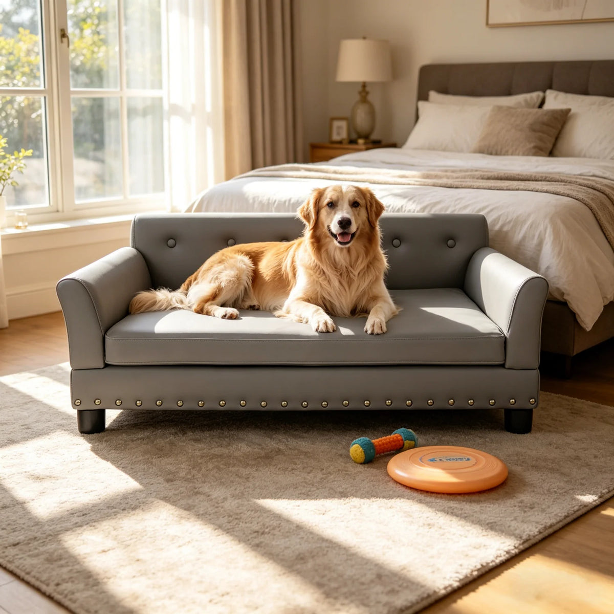 BINGOPAW Elevated Dog Sofa Bed With Waterproof Removable Cushion