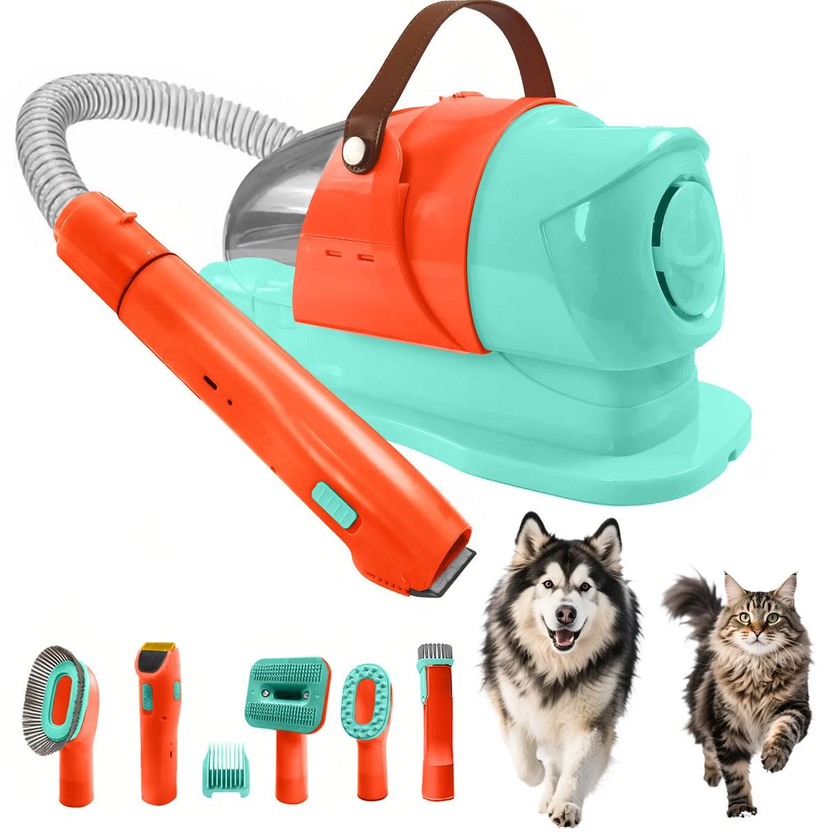 Pet Grooming Vacuum Kit With Powerful Hair Removal And Clippers