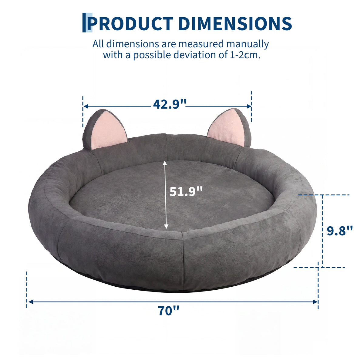 Orthopedic Memory Foam Dog Bed With Supportive Bolsters for Senior Pets