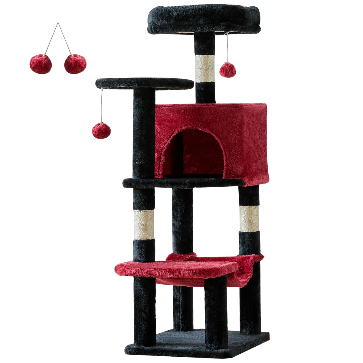 JHK Multi Level Cat Tree With Scratching Posts And House