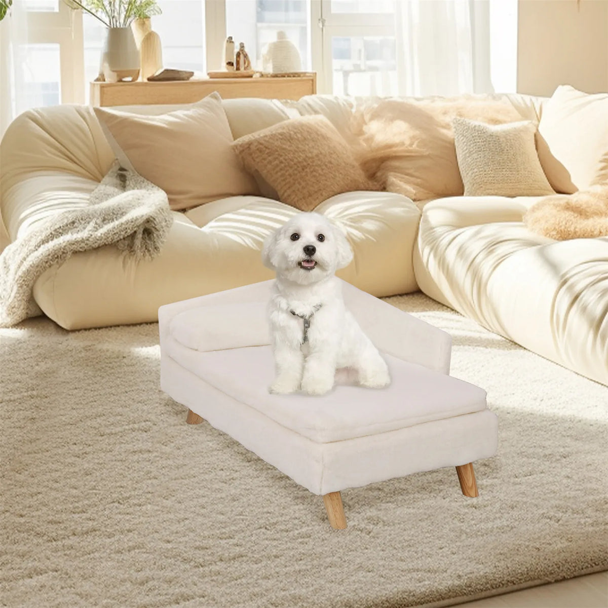 BINGOPAW Elevated Nordic Pet Bed With Cozy Waterproof Cushion