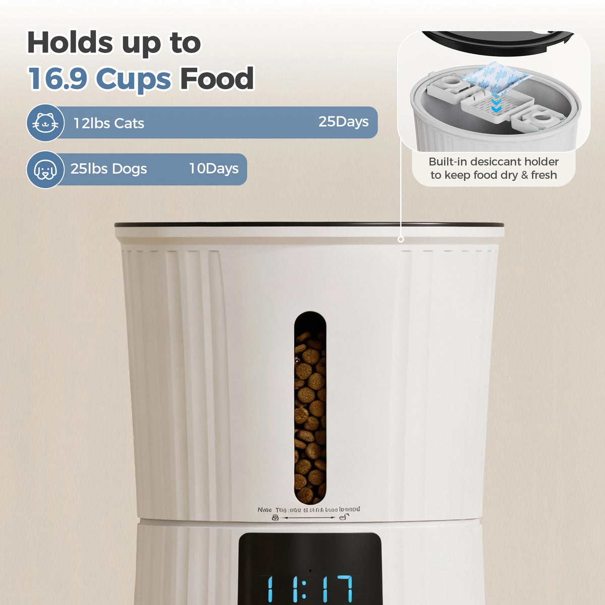 JHK WiFi Automatic Cat Feeder with App and Timer Control