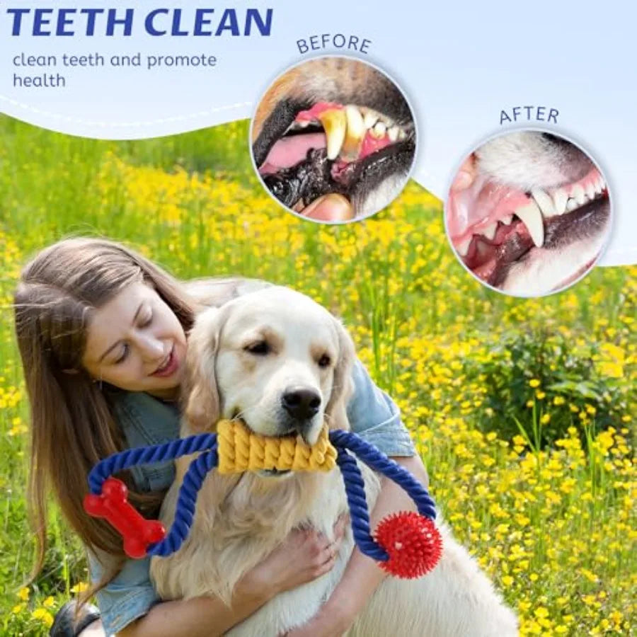 Premium Interactive Dog Rope Toy For Tough Tug Of War