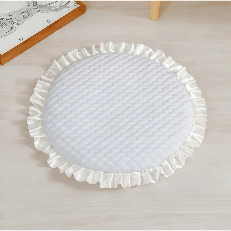 Breathable Ruffled Ice Silk Cooling Pet Mat For Cats And Dogs