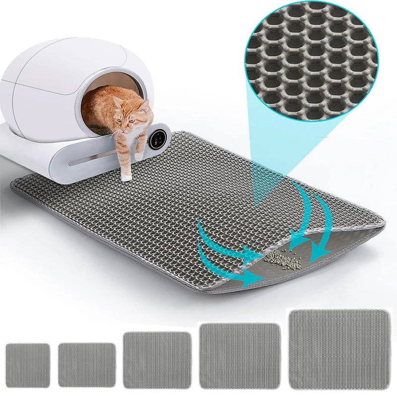 Premium Waterproof Cat Litter Mat With Non Slip Double Layer