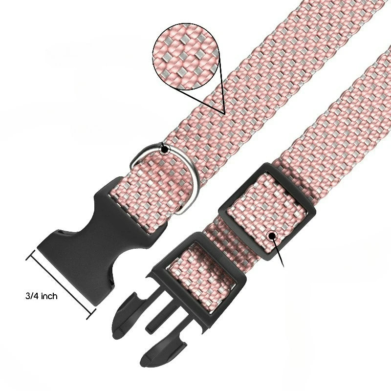 Woven Padded Dog Collar With Soft Neoprene Lining For Comfort