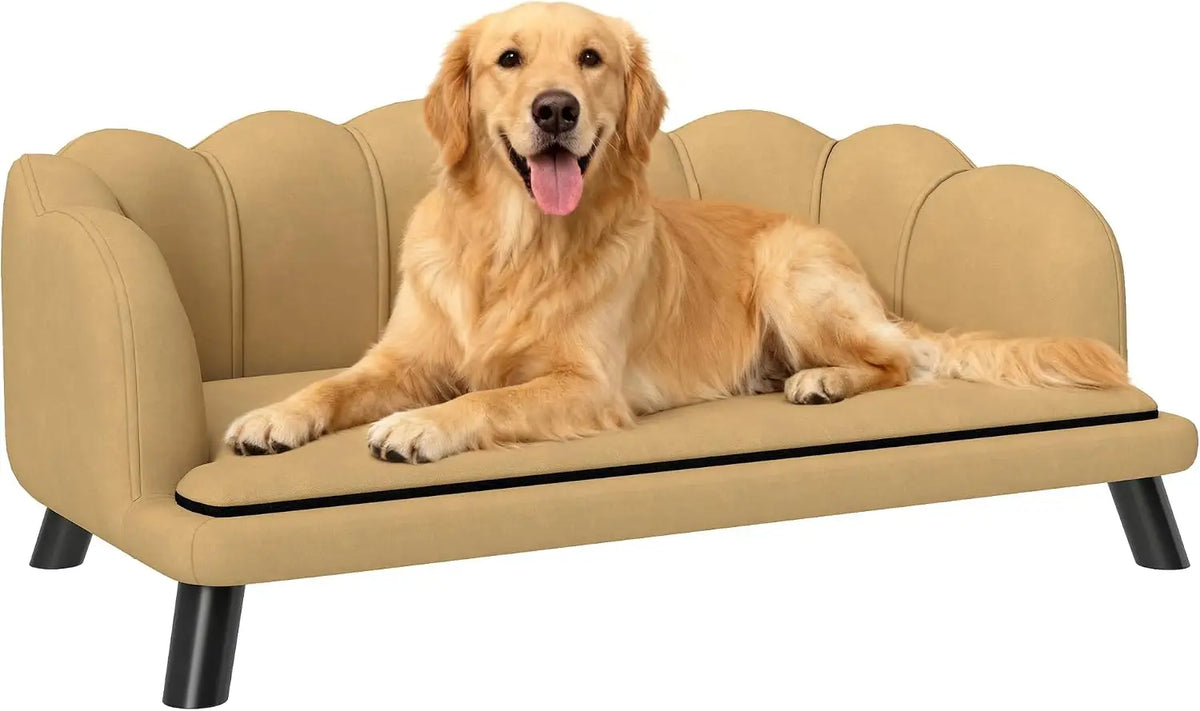 Pearl Back Velvet Dog Sofa With Removable Washable Cushion