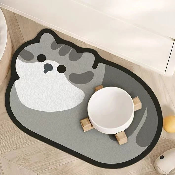 Cat Face Pet Feeding Mat Waterproof Anti Spill Non Slip
