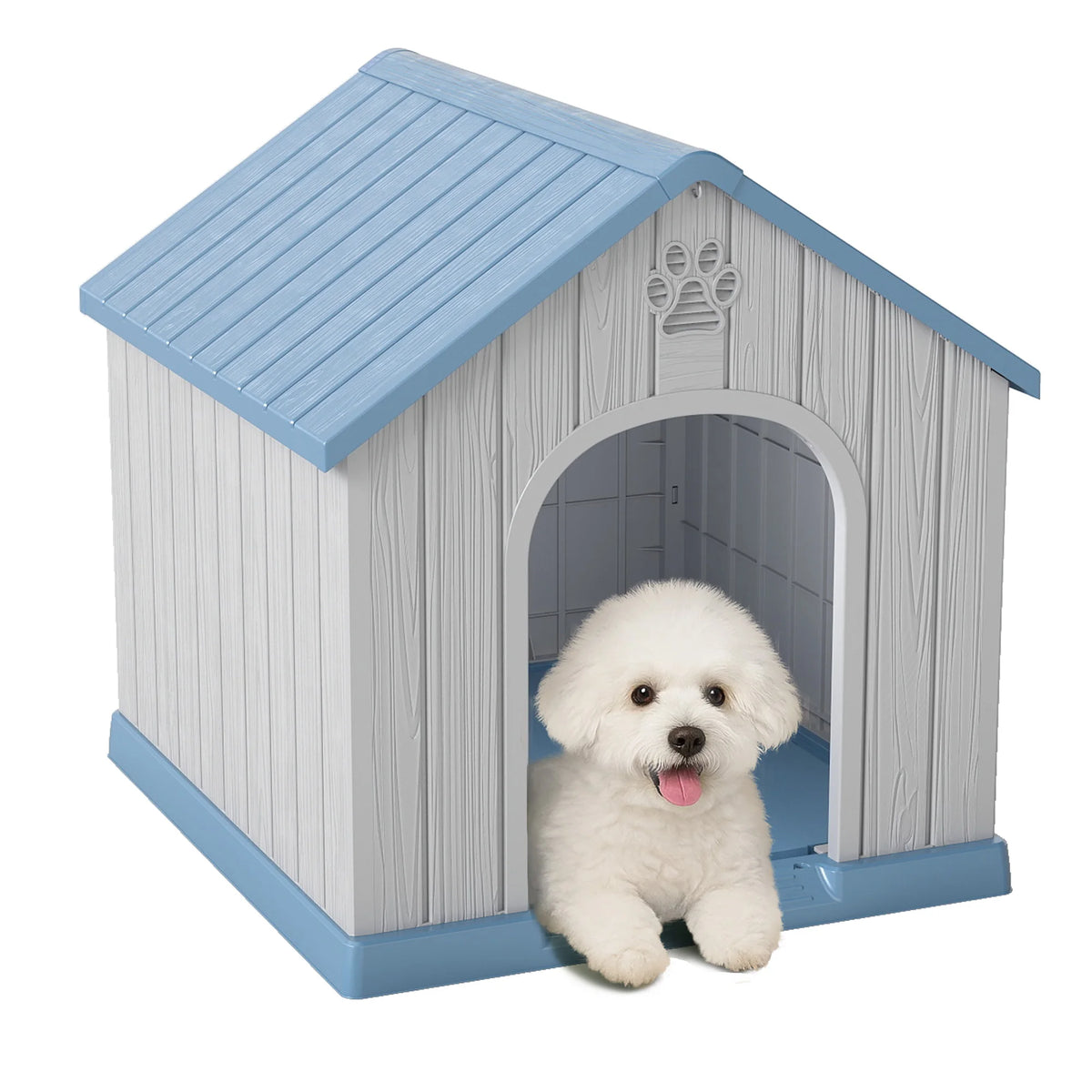 Weatherproof Plastic Dog House For Pets Indoor Outdoor Safe Shelter