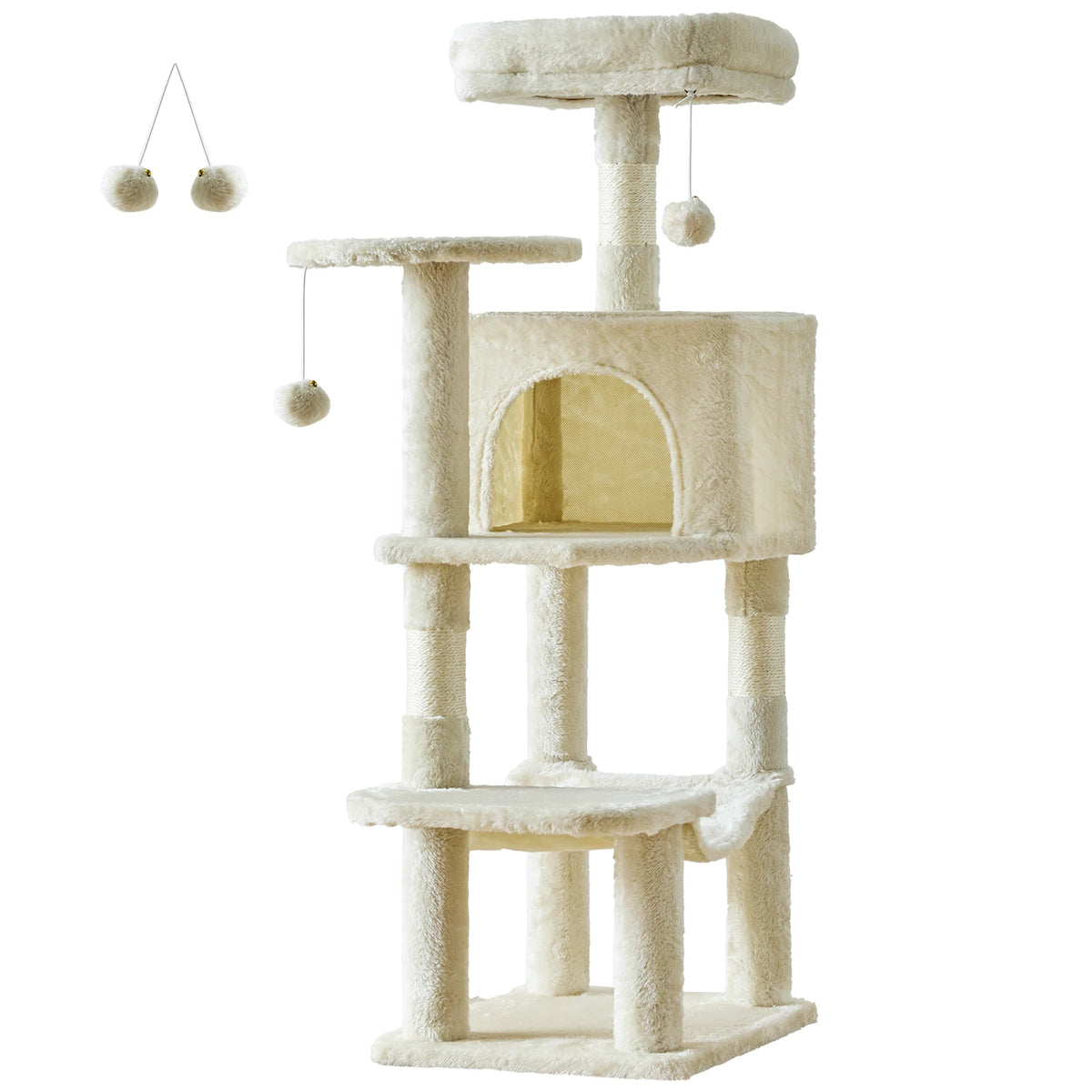JHK Multi Level Cat Tree With Scratching Posts And House