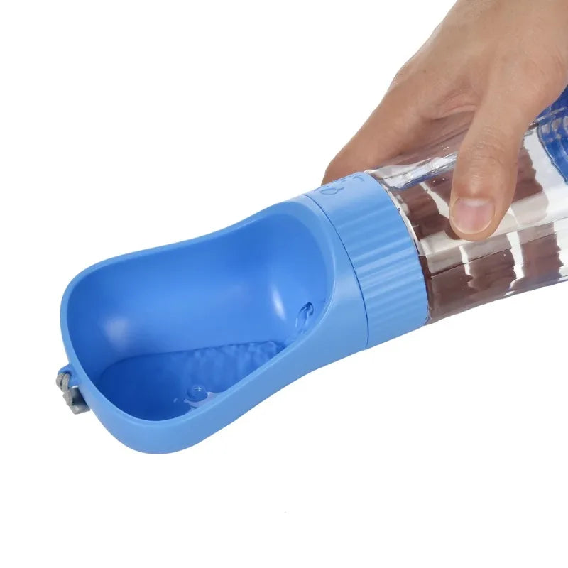 Portable Glass Pet Water Bottle Travel Dispenser With Food Container