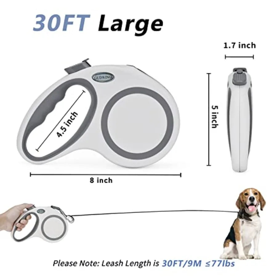 Retractable Dog Leash With Tangle-Free Heavy Duty Walking Design