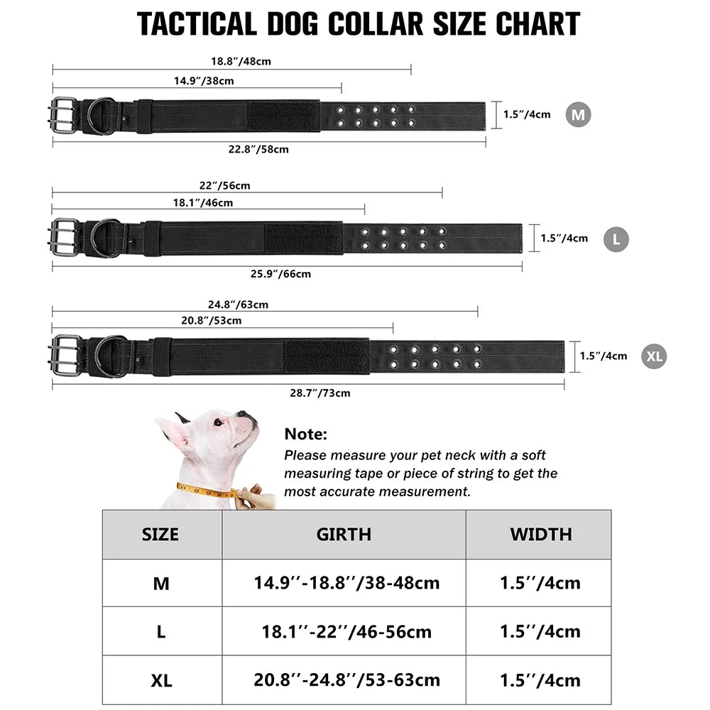 Durable Nylon Tactical Dog Collar For Training And Outdoor Walking