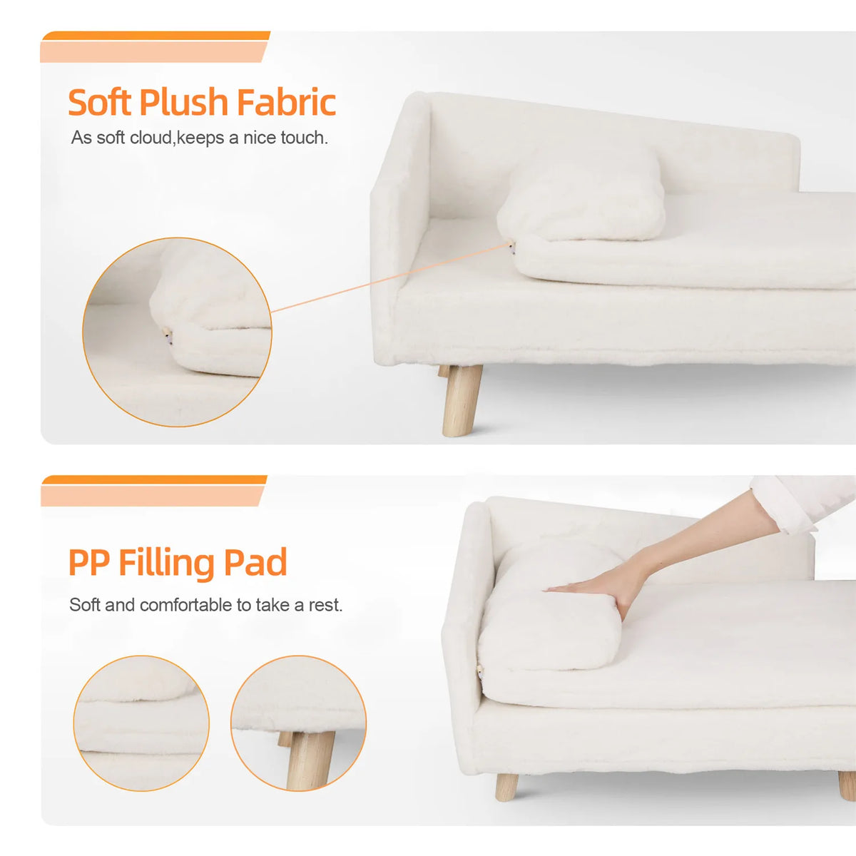 BINGOPAW Elevated Nordic Pet Bed With Cozy Waterproof Cushion