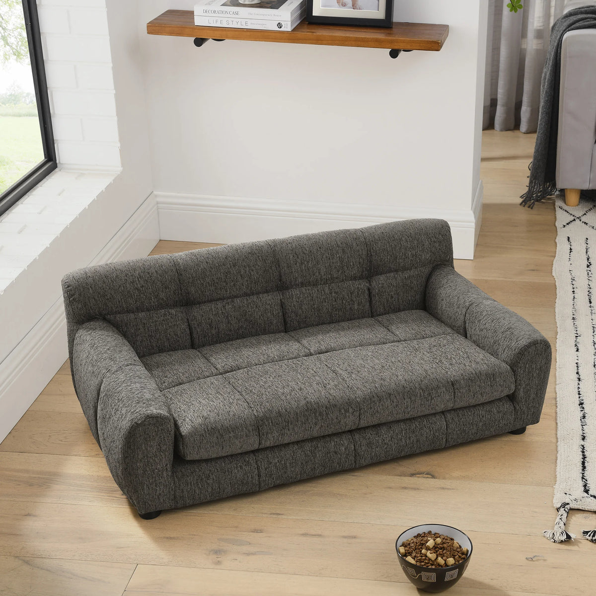 Breathable Pet Sofa With Backrest And Armrests For Dogs