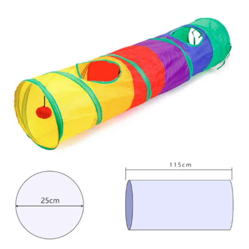 Foldable Cat Tunnel Toy For Interactive Play And Pet Training