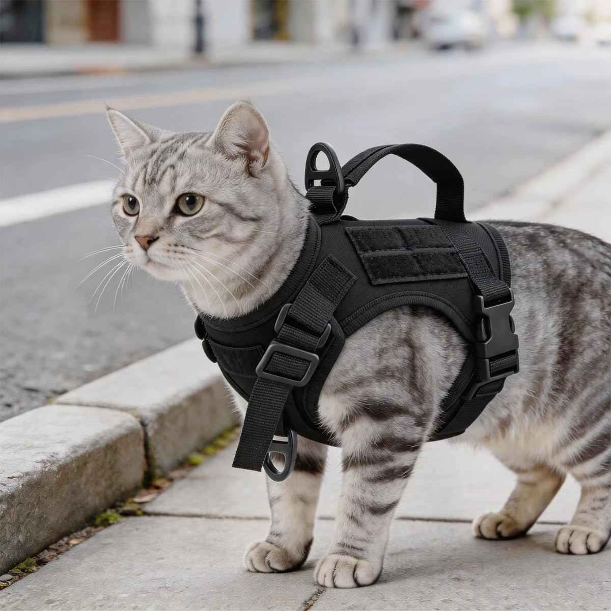 Escape Proof Tactical Cat Harness Vest With Leash And Handle