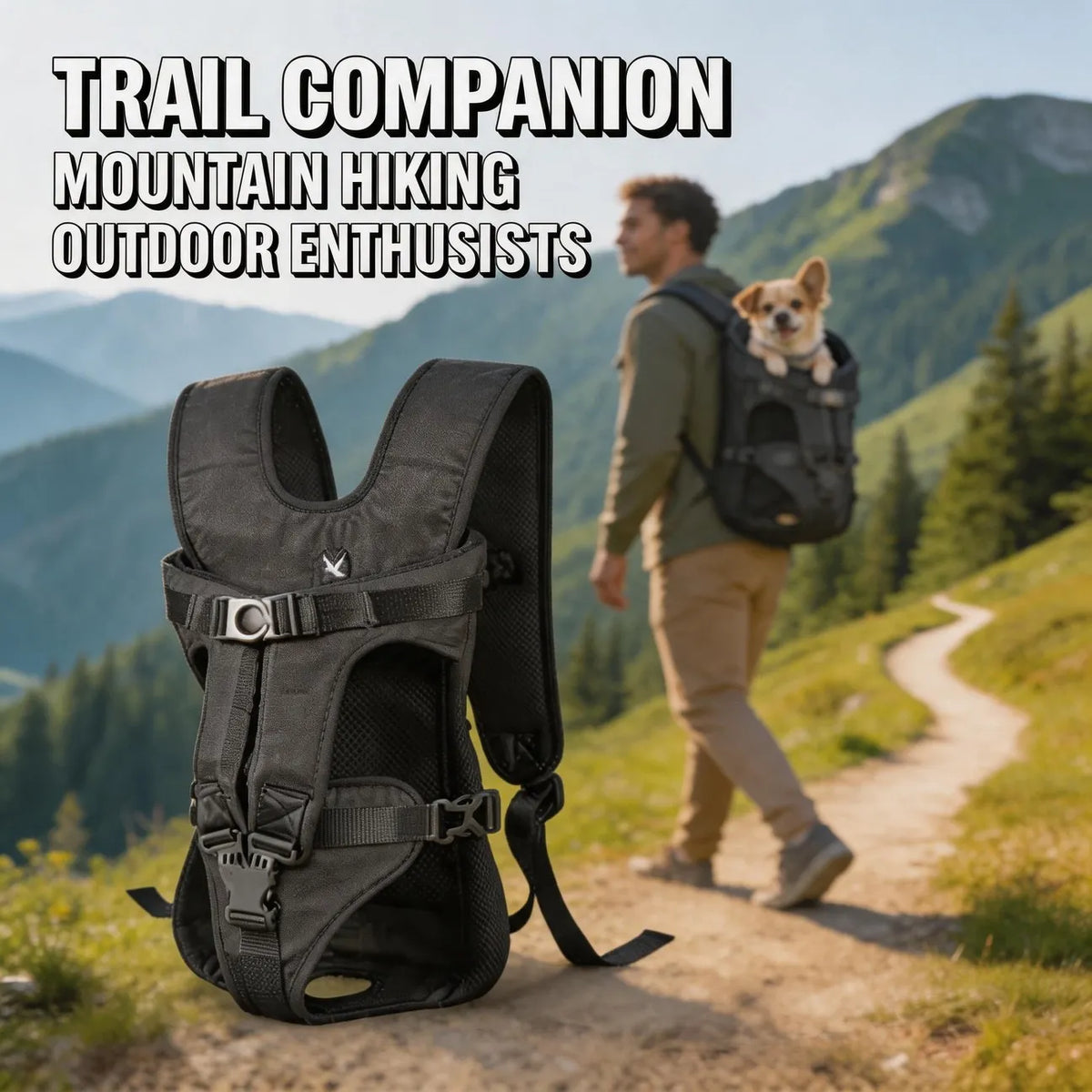 Hands Free Front Pet Carrier Backpack for Cats and Dogs Outdoors
