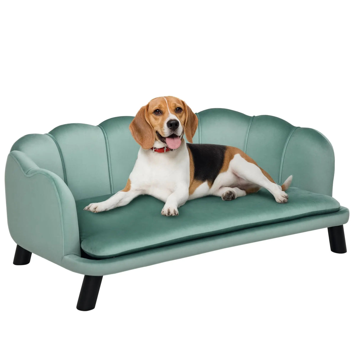 Pearl Back Velvet Dog Sofa With Removable Washable Cushion