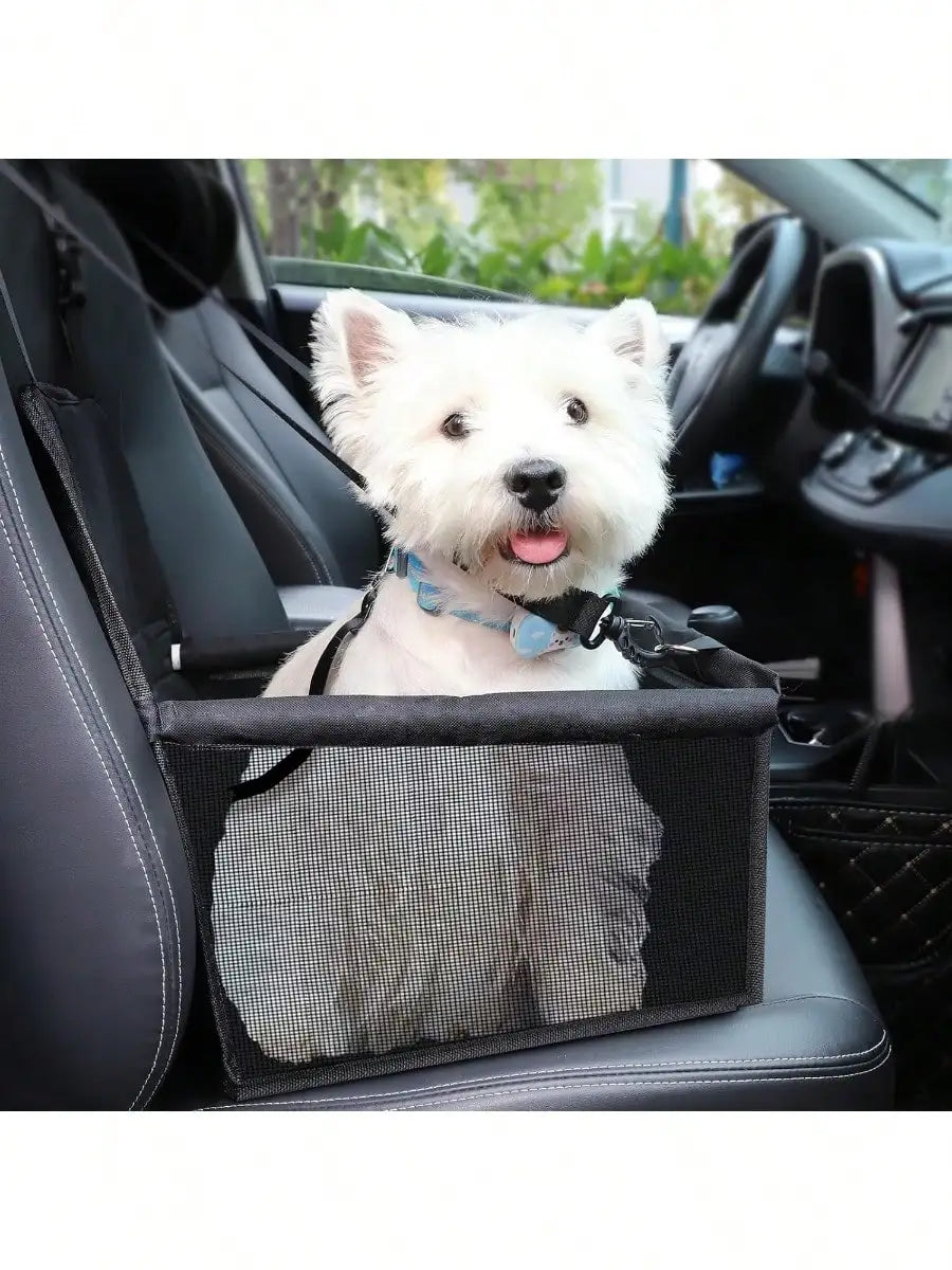 Elevated Dog Booster Car Seat Safety Strap Portable Pet Carrier Bed