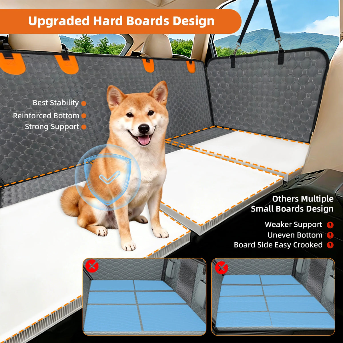 BORWART Waterproof Dog Car Seat Extender And Backseat Protector