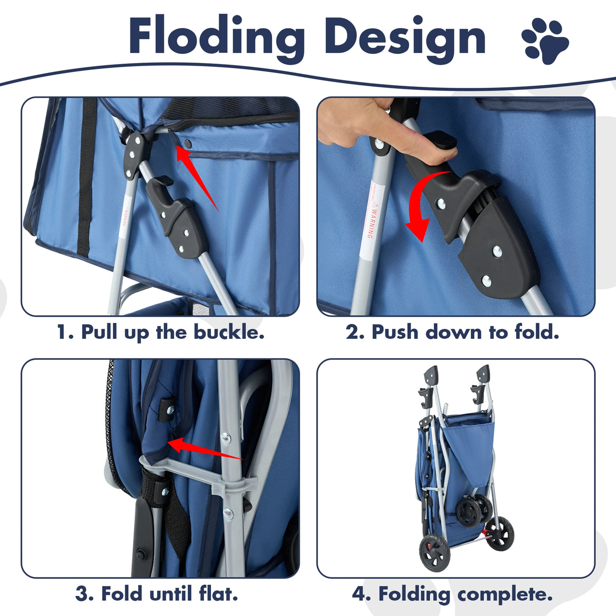 Foldable Pet Stroller with Mesh Windows and Storage Basket for Outdoor Use