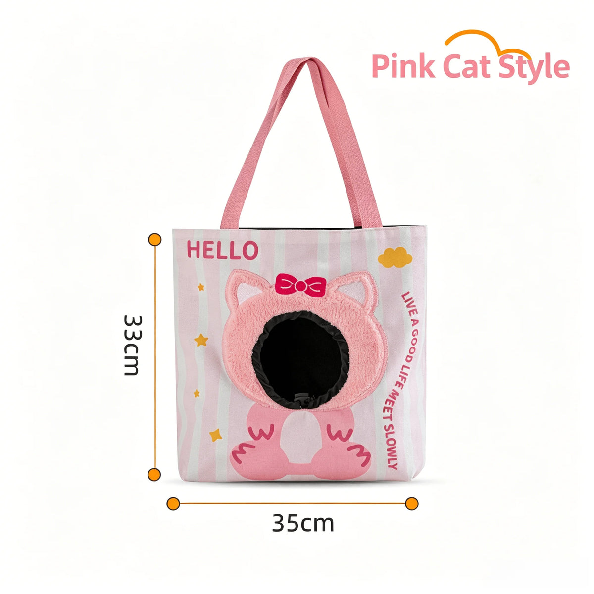 Breathable Canvas Cat Tote Carrier for Convenient Pet Travel