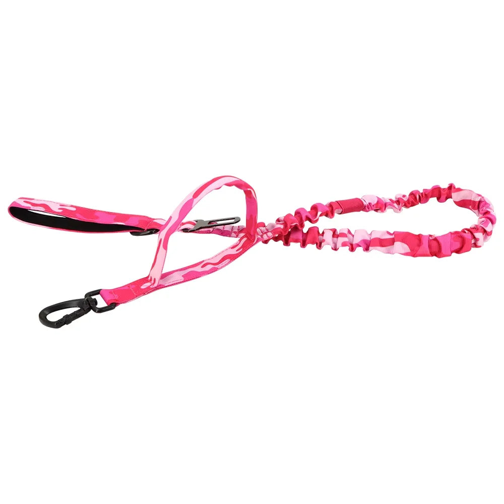 Adjustable Tactical Dog Leash With Quick Release Dual Handle Nylon Rope