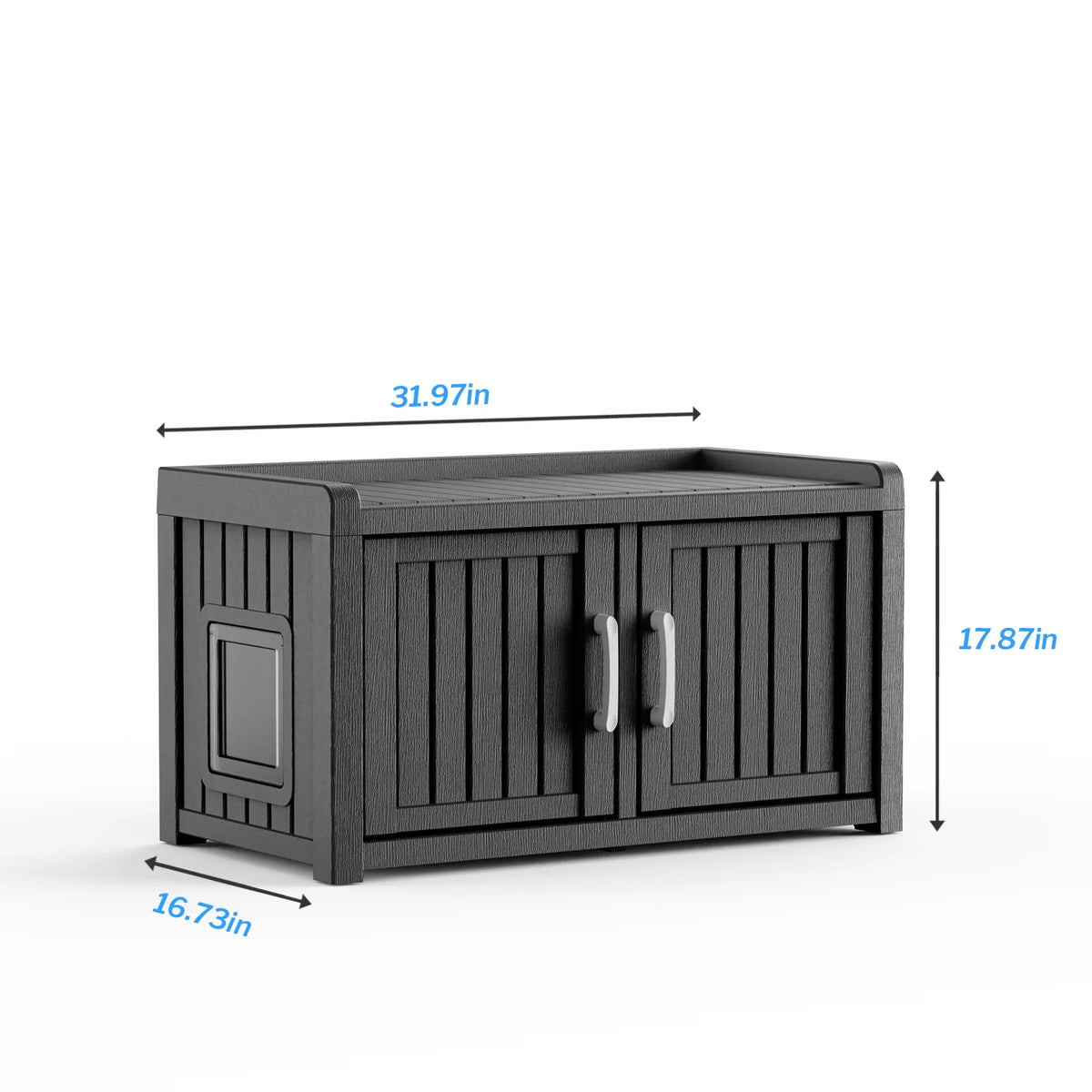 Double Door Resin Outdoor Cat House With Pet Storage Cabinet