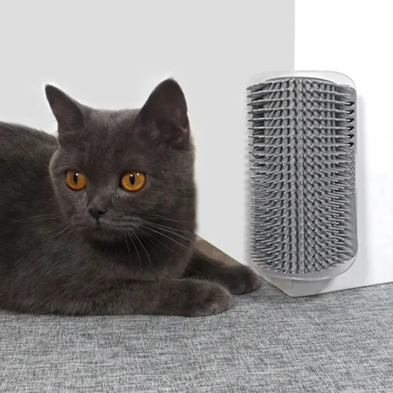 Premium Cat Grooming Comb And Corner Scratching Brush With Catnip