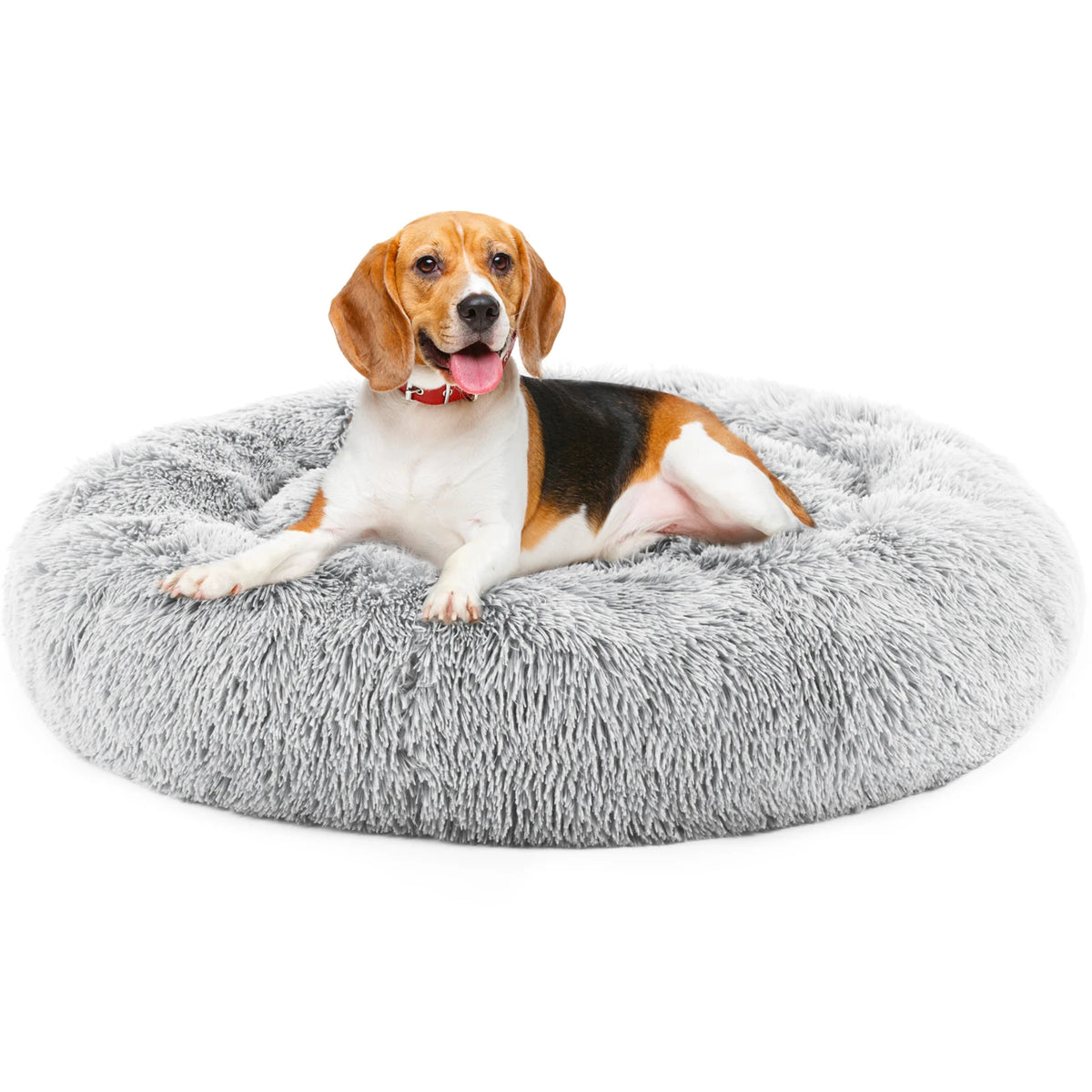 JHK Washable Round Plush Dog Bed Coral Fleece Comfort Cushion