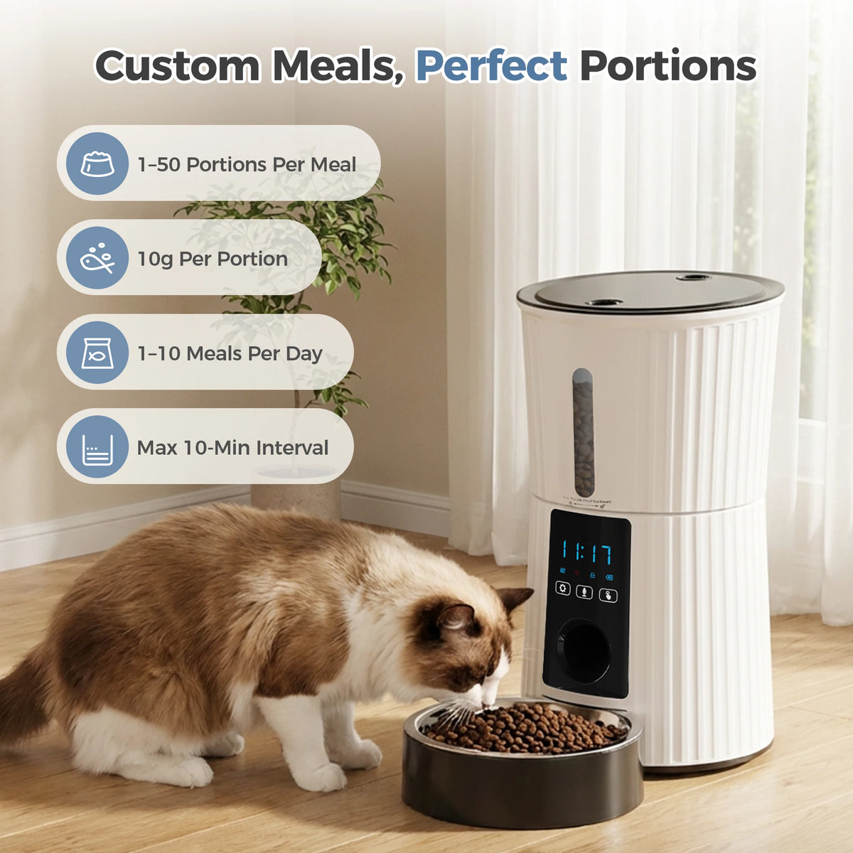 JHK WiFi Automatic Cat Feeder with App and Timer Control