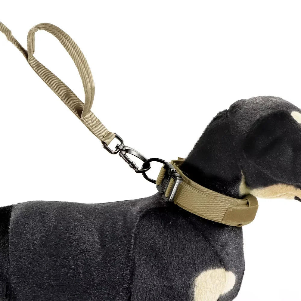 Adjustable Tactical Dog Leash With Quick Release Dual Handle Nylon Rope