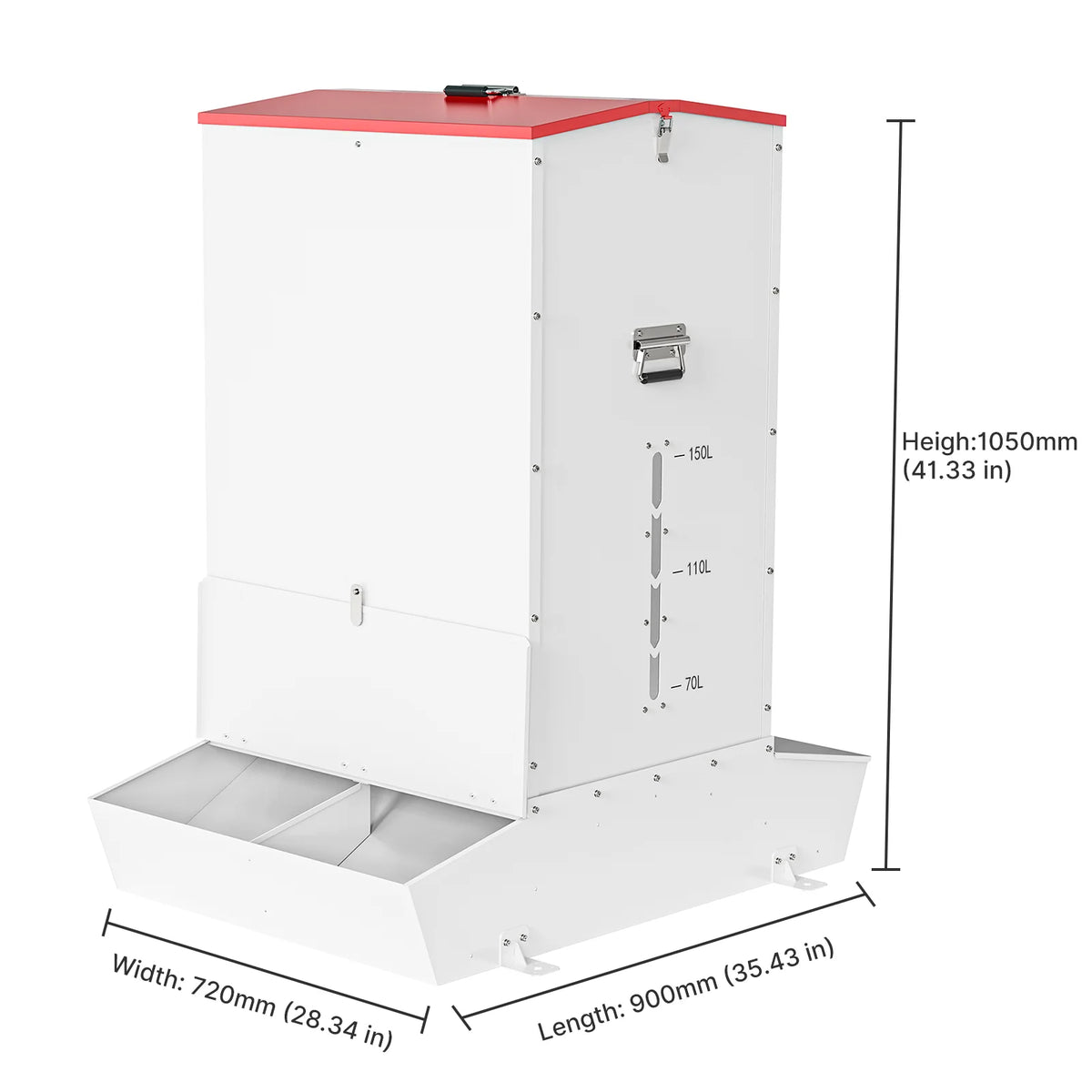 Automatic Lockable Stainless Steel Gravity Feeder for Farm Animals