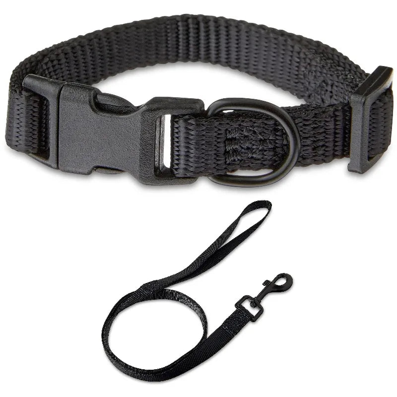 Adjustable Polyester Dog Collar And Matching Leash Walking Set