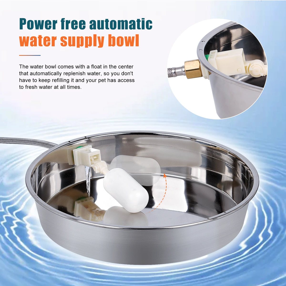 Stainless Steel Automatic Dog Water Feeder Dispenser Bowl