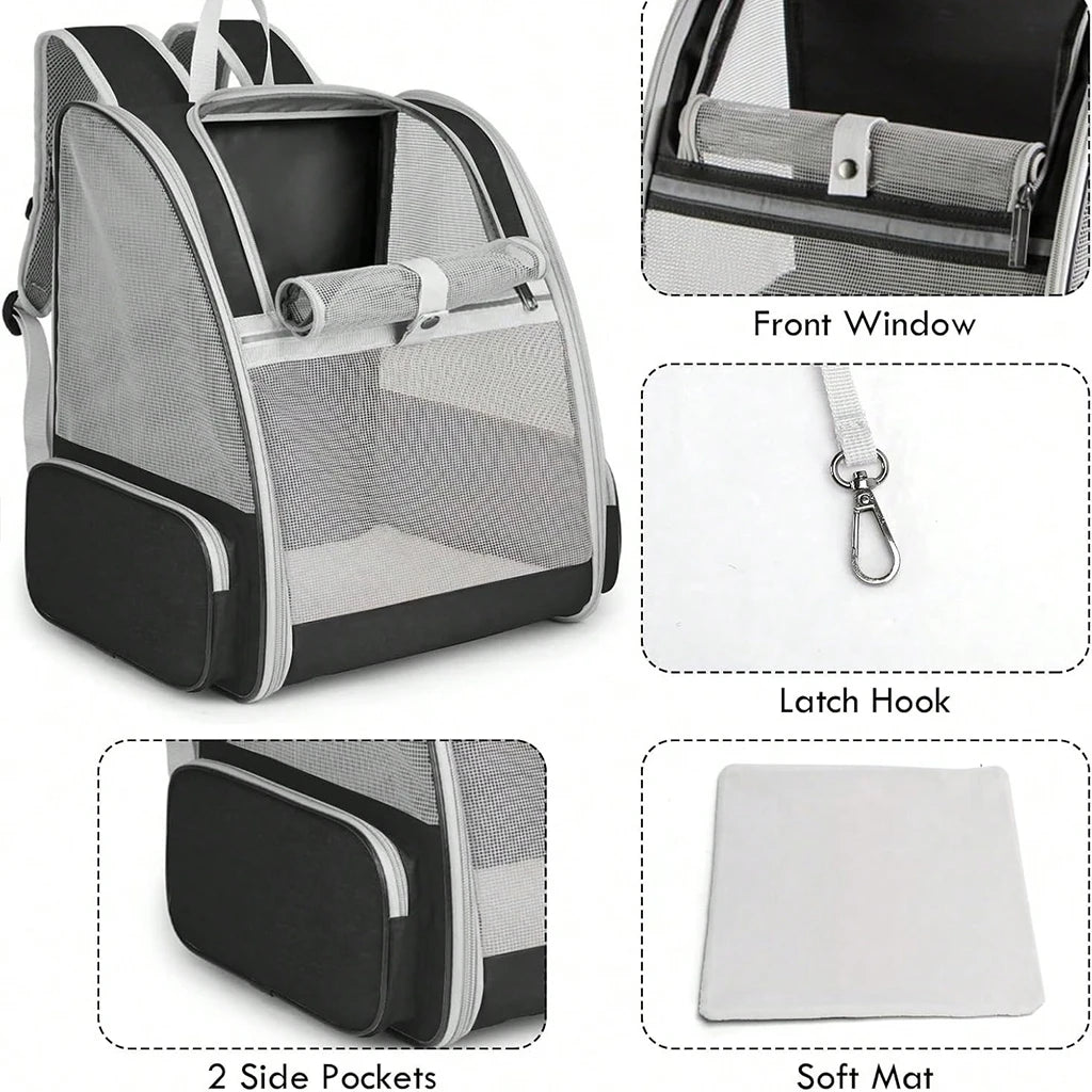 Breathable Mesh Pet Carrier Backpack for Cats and Dogs