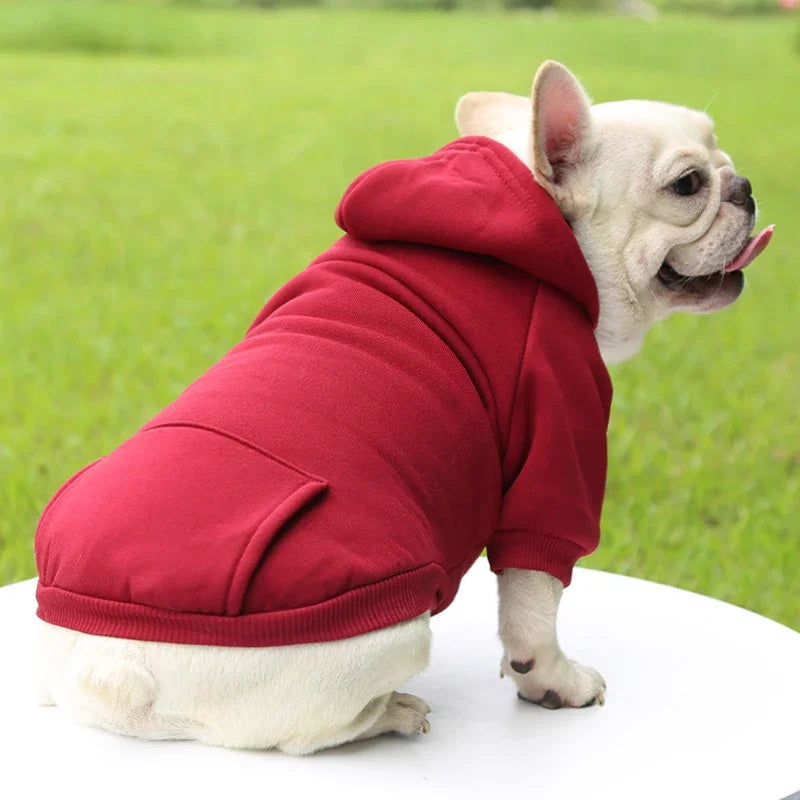 Thick Warm Hooded Dog Sweater Clothing for Casual Pet Wear