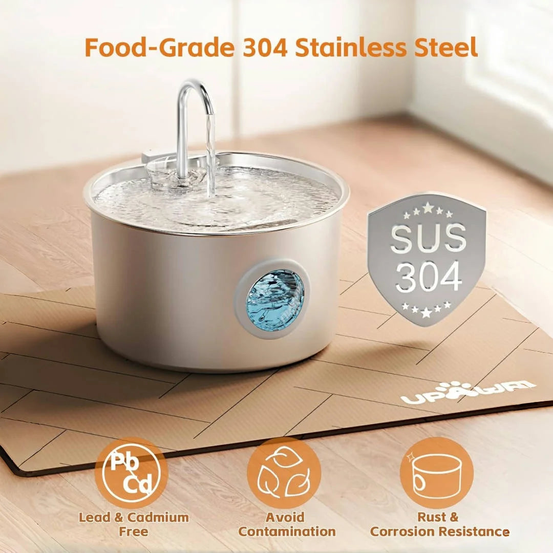 OPETH Stainless Steel Automatic Pet Water Fountain With Filters