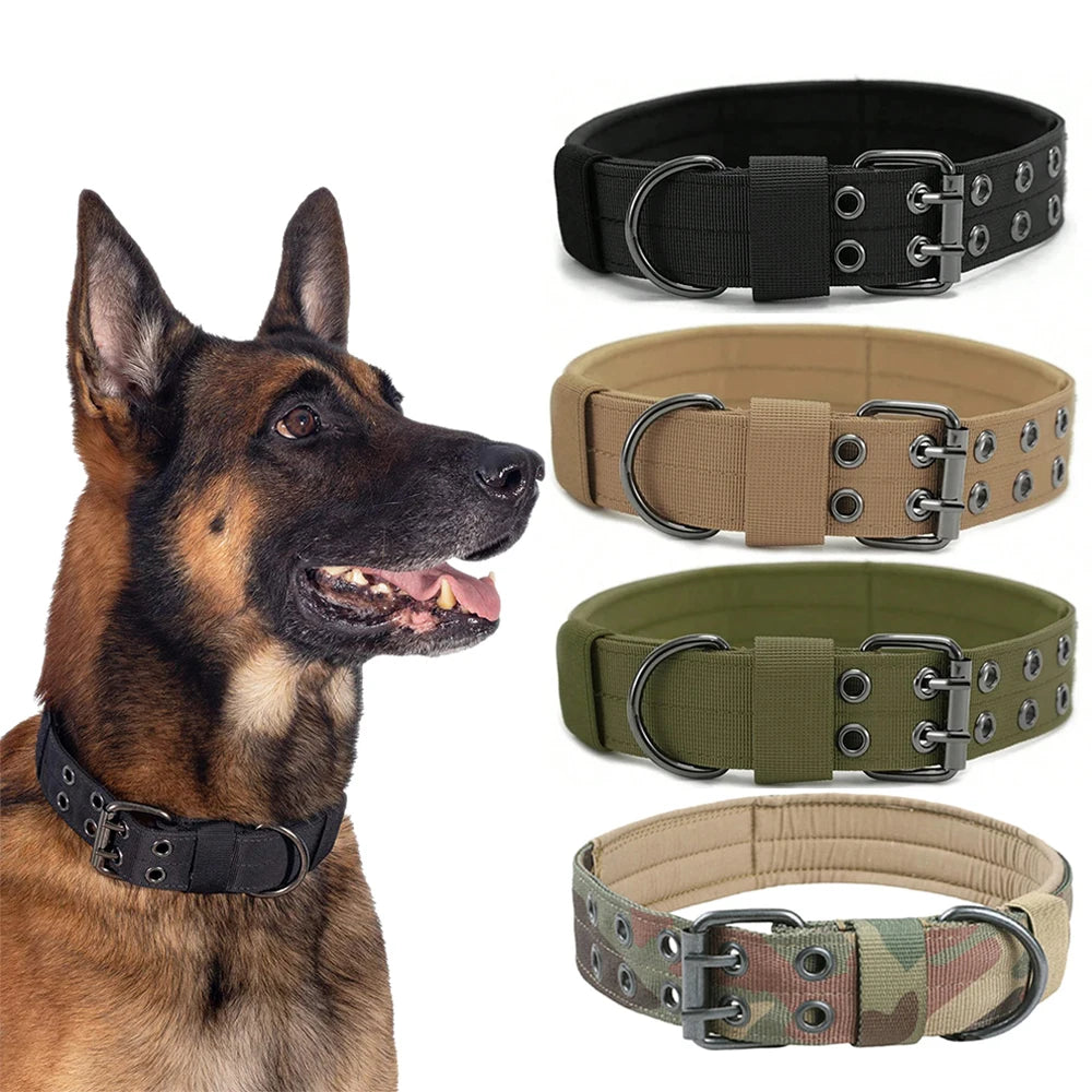 Durable Nylon Tactical Dog Collar For Training And Outdoor Walking
