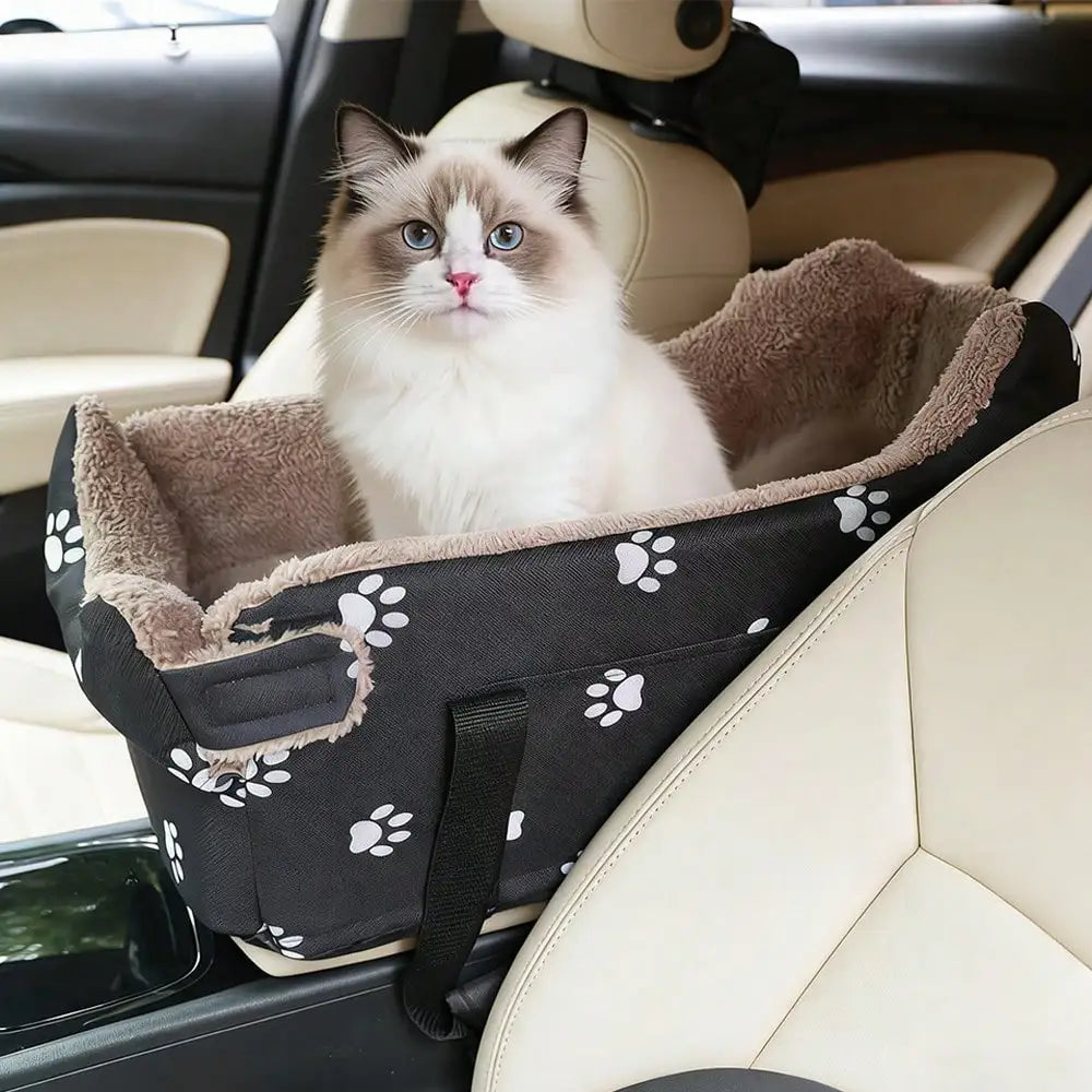 Washable Pet Car Seat Bed With Non Slip Travel Cushion