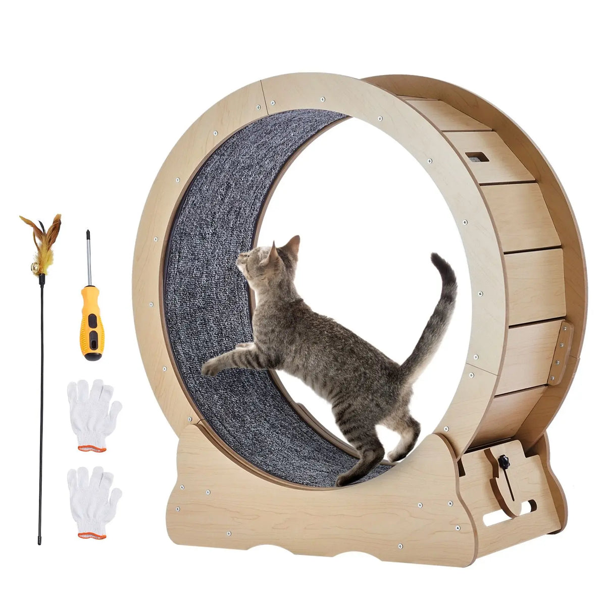 Cat Exercise Wheel Indoor Running Treadmill With Detachable Carpet