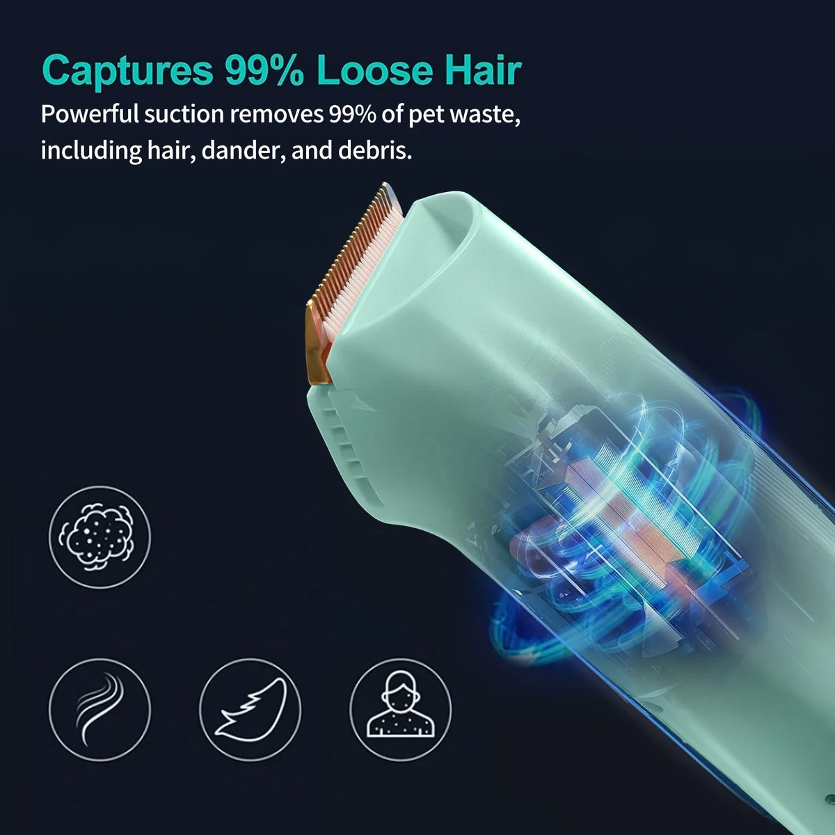 Pet Grooming Vacuum Kit With Powerful Hair Removal And Clippers