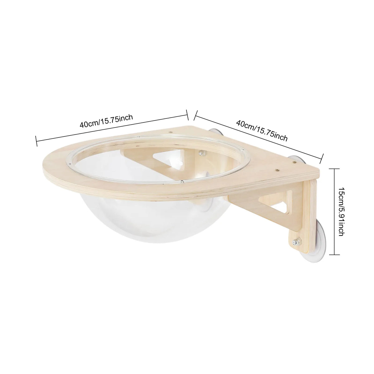 Wall Mounted Wooden Cat Capsule Bed With Clear Viewing Window